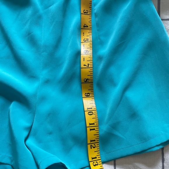 🇫🇷 Vintage Lolita Lempicka Turquoise Wrap-Around Backless Short Romper, Size 8 - Picture 14 of 16
